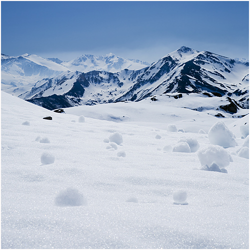 Snow balls high in the Picos de Europa
