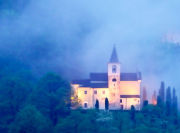 Swiss chapel at twilight 