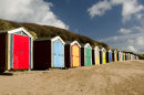 Beach huts in colour