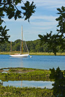 A classic yacht on the Beaulieu River