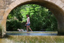 Crossing the Geddington ford over the Ise Brook