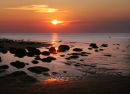 Sunset over the sea at Hunstanton, Norfolk