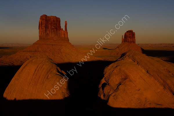 East and West Mittens bathed in the final light of the day