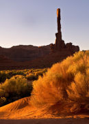 The Totem Pole in Monument Valley at dawn 