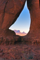 View through The Tear Drop at Monument Valley