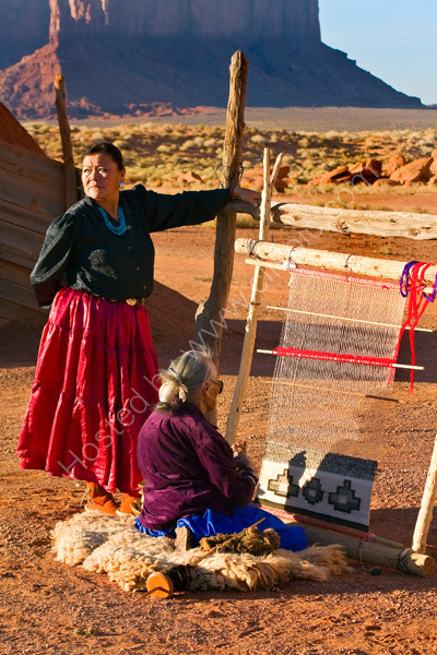 Navajo weavers in Monument Valley
