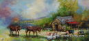 Farmyard Flurry (24 x 12 inches)