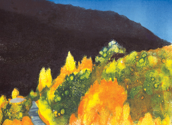 Autumn colours, Trevelez. Monotype.