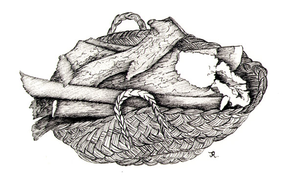 Esparto log basket.