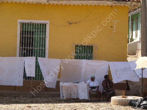 Linen sellers, Trinidad