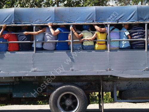 Crowded commuter lorry