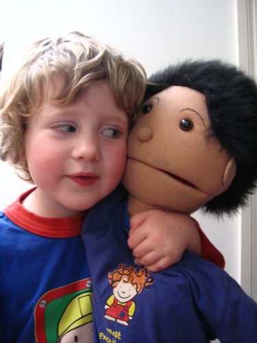 Charlie getting a hug