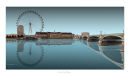 London Eye Reflection Aqua Green