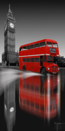 Red Bus Big Ben Reflection