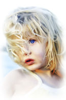 Girl with oil painting effect