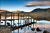 Derwentwater Jetty at dusk.