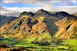 Langdale Pikes from Lingmoor Fell.