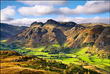 Langdale Pikes from Lingmoor Fell. 
