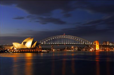 Sydney harbour at night
