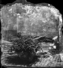 Italian Courtyardblack and white image printed on slate 