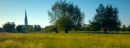 Cathedral and summer meadows