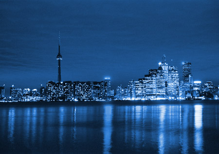 Toronto skyline at night