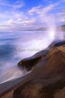 NZ West coast. sand, stones, rock, salt, spray, water, shines, blue, sky. a fusion of the elements.