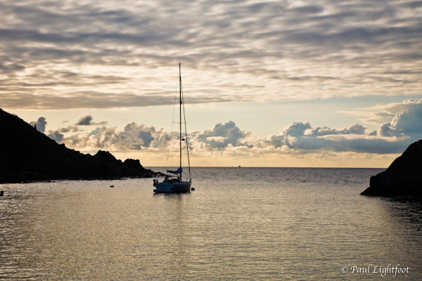 Sailing boat outside Polperro