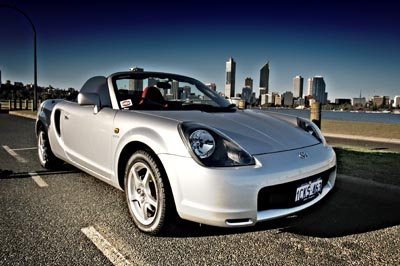 Toyota MR2 against a Perth Backdrop