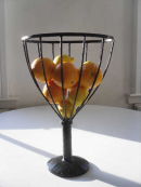 Tall Black Fruit Bowl or Planter, oval shape measures 30cm x 9.5cm, total height 45cm,  £35