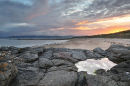 Sunset reflected in a rockpool on Blackwaterfoot beach