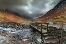 Footbridge through the valley up towards Borrowdale from Wasdale