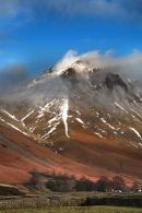 Snow on Great Gable on a bright winters day