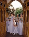 The girls arriving at church