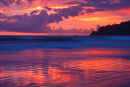 Coucher de soleil rose sur le Pacifique