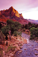 Le massif Watchman et la rivière Virgin - Zion NP, Utah 