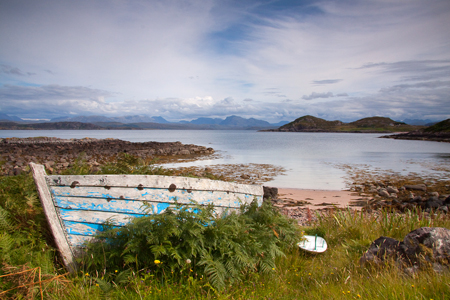 Looking up Loch Ewe towards the Letterewe and Fisherfield Mountains
