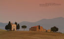 Vitaleta Chapel sunset, Tuscany, Italy
