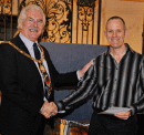Paul receiving his awards from the Mayor of Bath