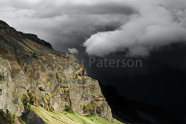 The Darkness caused by Volcano on the road to Vik