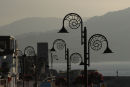 Ammonite style lights, Lyme Regis sea front