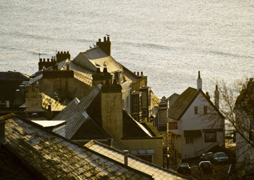 Town Roofs in the Winter
