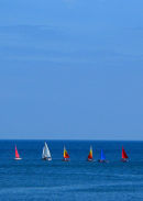 Sailing boats on a blue sea