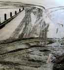 Tracks on the beach at Lyme Regis