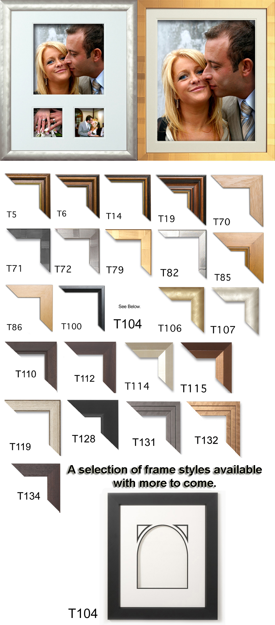Two quality Spicer frames - with varying finishes and sizes to choose from.