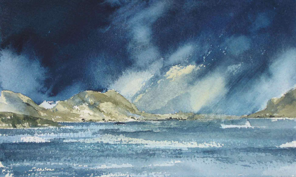 243 Squall over Tarbert. 28x17.5cm  