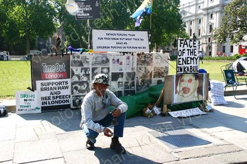 The display is reduced in size but the message against war remains strong as ever