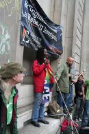 Rap artist sings at Bank of England street party 