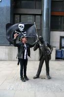 Pirates flag in the city