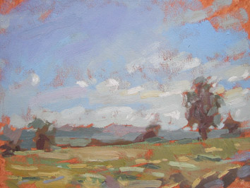 Preston Montford, September field, dusk.
